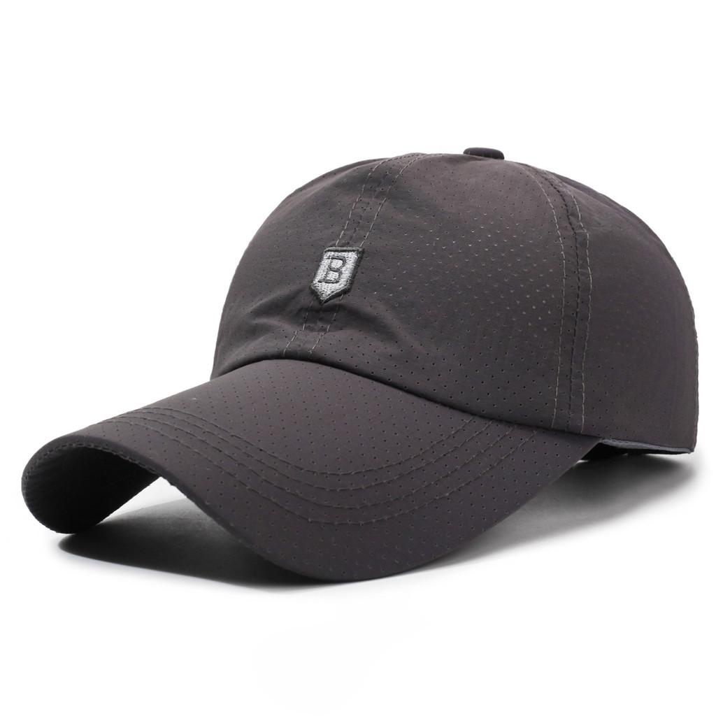 B Embroidery Letter Duckbill Baseball Cap Cotton Adjustable Sun Hat Protection