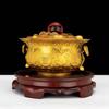 Solid Brass Ornament Incense Burner Copper Treasure Bowl Home Office Shop Counter Entrance Gift