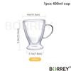 BORREY Double Wall Glass Mug High Borosilicate Heat Resistant Tea Milk Lemon Juice Coffee Water Cup Tumbler Mug Cappuccino Latte