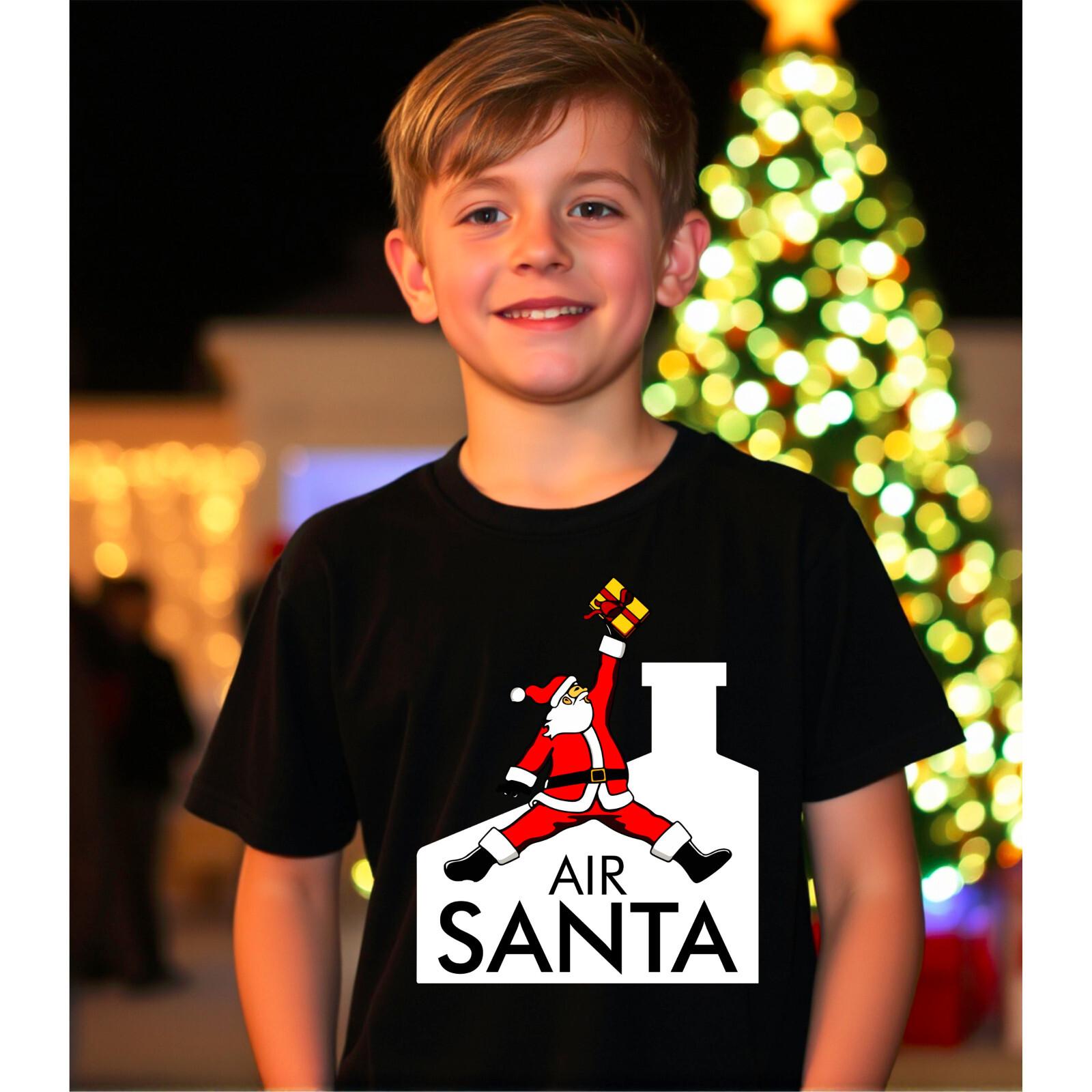 Air Santa Merry Christmas T-Shirt Funny Basketball Inspired Spoof Xmas Gifts Tee S