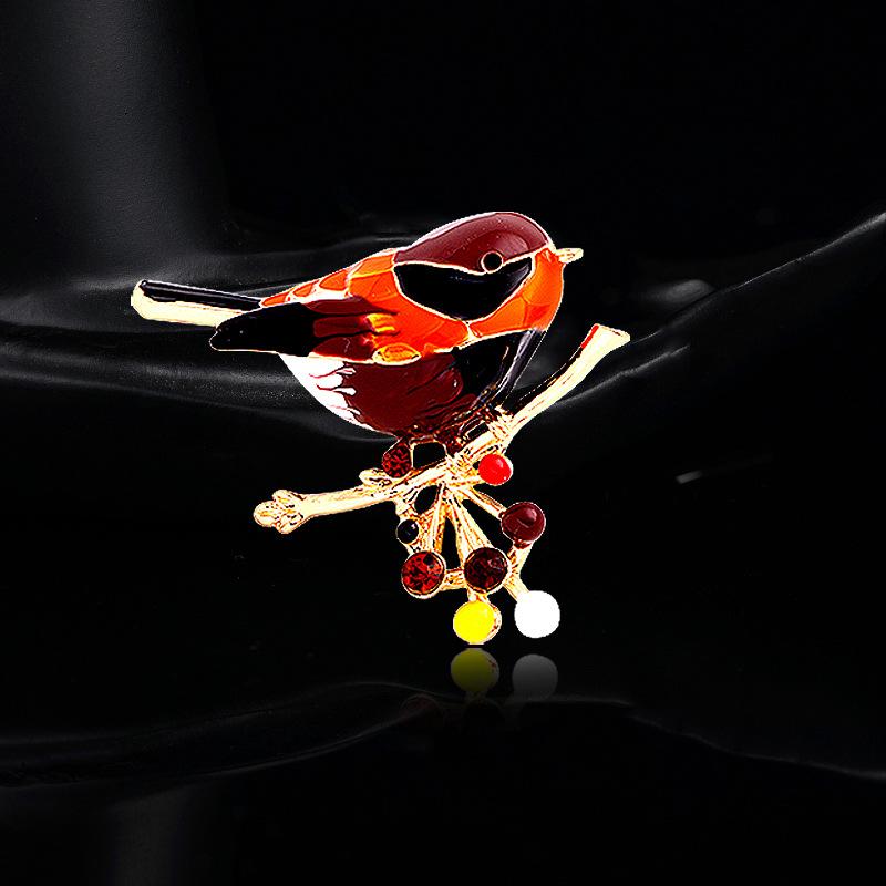 Multicolor Bird Brooch Pins Enamel Ainmal Badges New Year Jewelry Gift