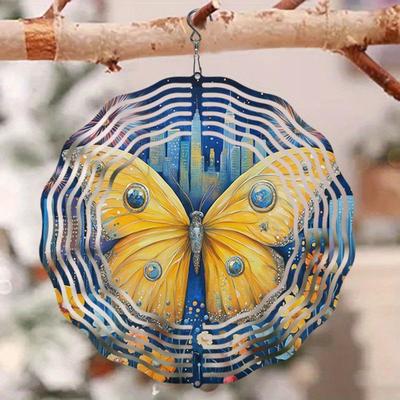 Fireworks Butterfly Wind Spinner 2D Metal Hanging Garden Decor for Outdoor Indoor No Power Required Easy To Install
