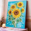 Sunflower Pearl Painting Diy Self-Adhesive Pearl Rose Flower Animal Table Decorative Painting For Friends And Girlfriends Gifts