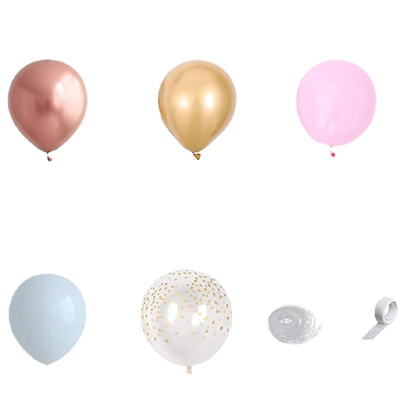 Rose Gold Pink White Wreath Arch Kit Baby Bath Birthday Party Balloon Decoration