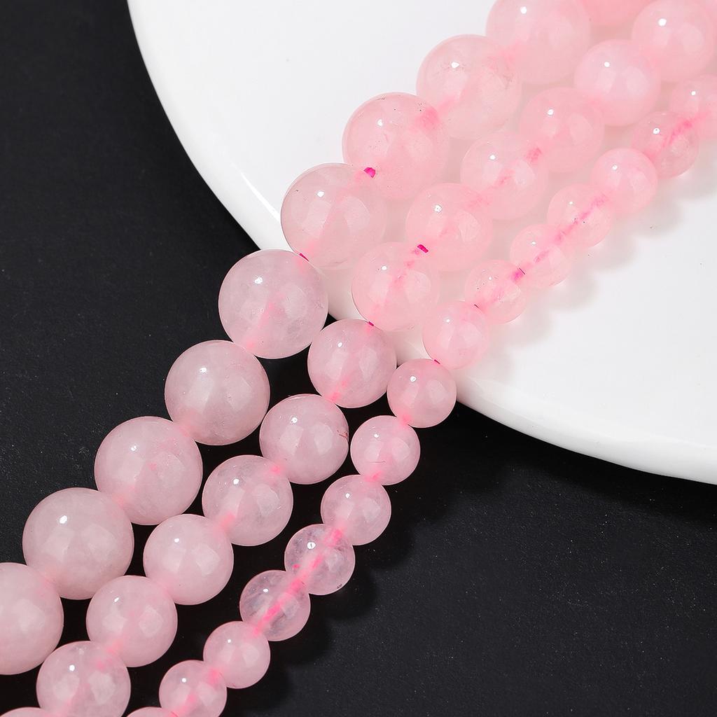 Rosenquarz Bastelperlen Einheitliche Größe zur Herstellung von Armbändern und Halsketten