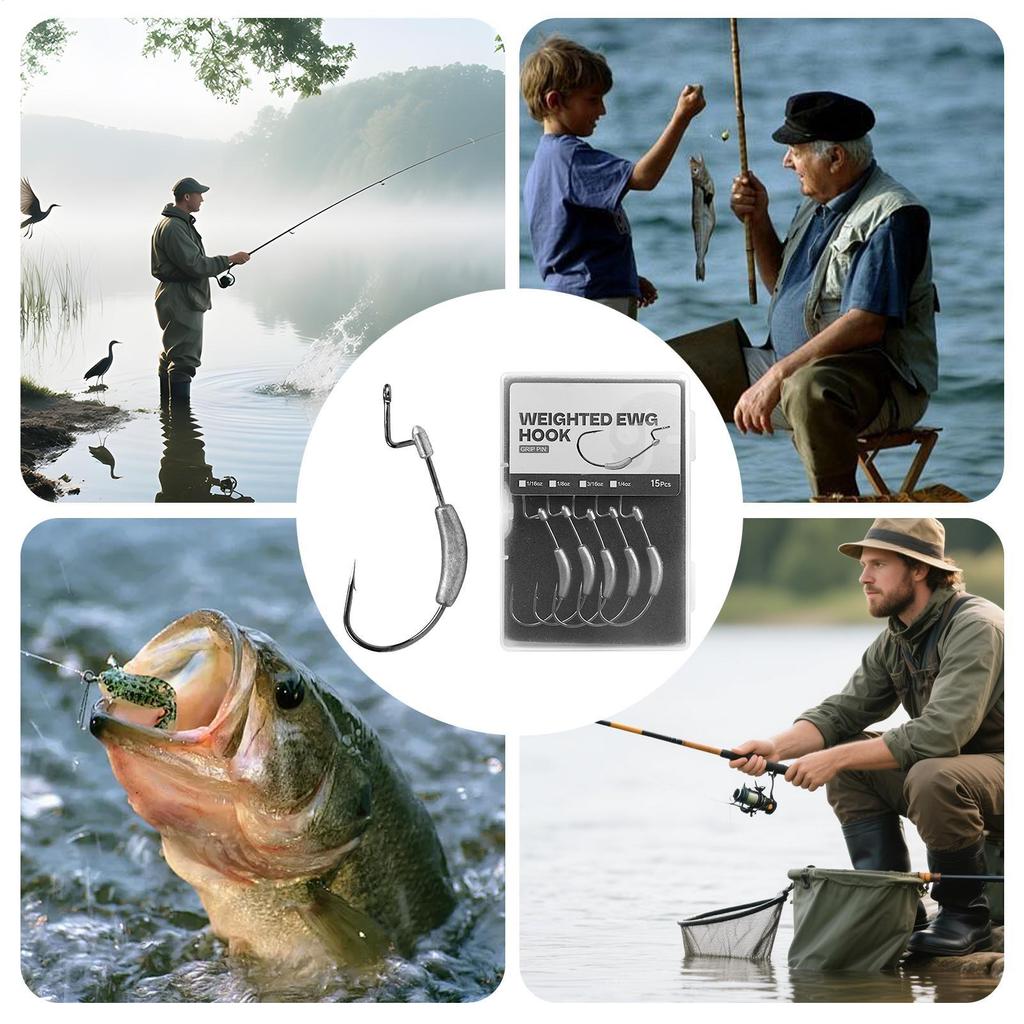 Weighted Swimbait Hooks Angling Bait Accessory High-Strength Weighted Swimbait Hooks For Lake River Pond Saltwater Freshwater