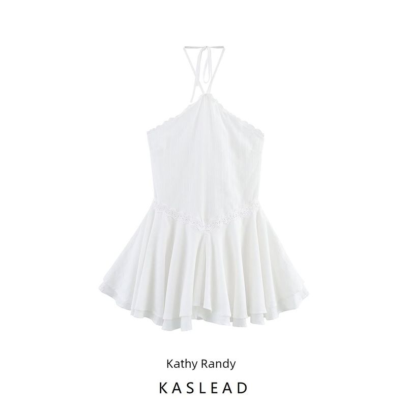Kaslead New Women clothes Western Style Laminated Decorative Neck Collar Short Dress 5107314
