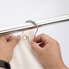 12pcs 304 Stainless Steel Shower Curtain Hooks Rust-proof Sliver Shower Rod Hooks Heavy-Duty Five Beads Gourd Drapery Clips