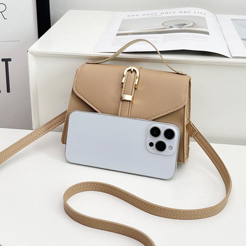 Personalized trend belt women's bag new fashion portable messenger bag solid color shoulder messenger small square bag