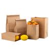50pcs Not Oil Proof Kraft Paper Bag Square-bottom Convenience Bag New Food Packaging Bag  Vegetable