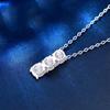 New Three 4mm Stones D Color Premium Moissanite Diamond Chain for Women 925 Sterling Silver GRA Moissanite Pendant Necklace