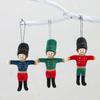 Classical Fabric Nut Cracker Soldier Figures Christmas Tree Hanging Ornaments Holiday Home Decoration