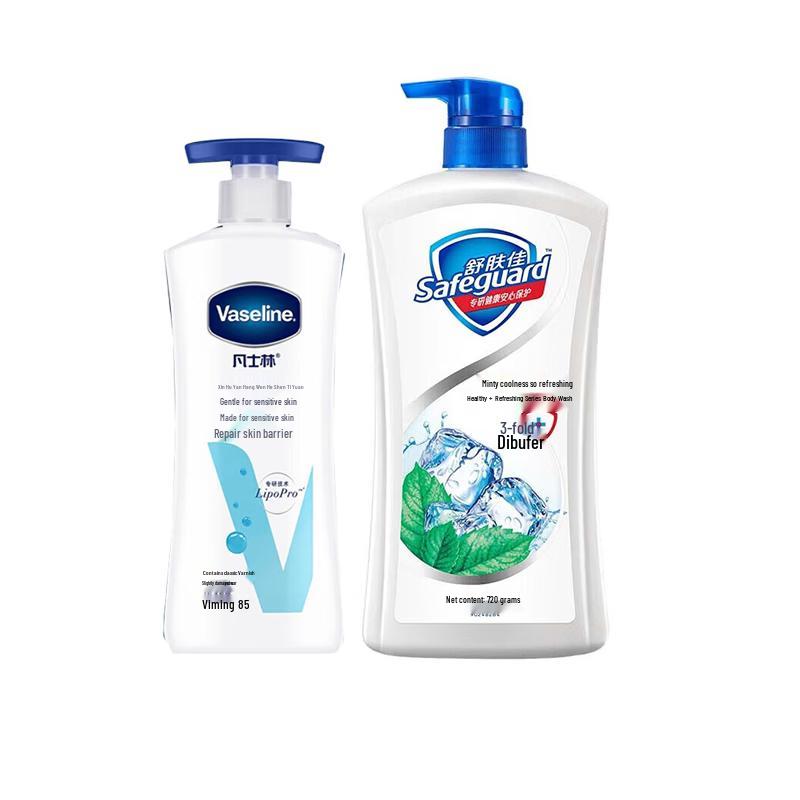 Набор Vaseline Derma Care Лосьон для чувствительной кожи и Гель для душа с мятой