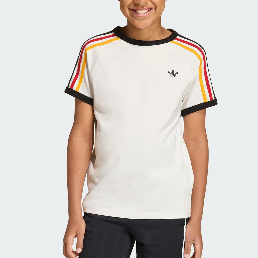 adidas Originals 3 Streifen Rundhals Baumwolle Sport Kurzarm T-Shirt Kinder Oberteile KQ8369