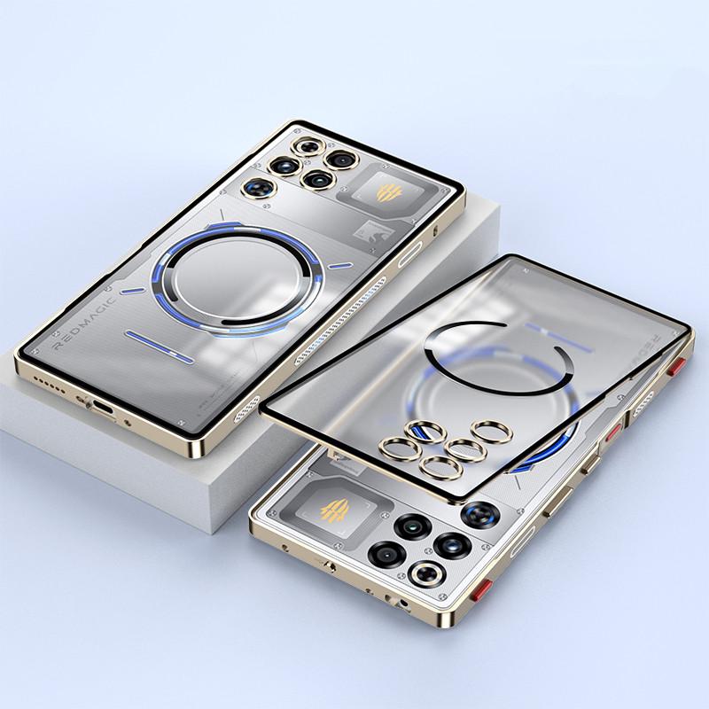 Luxury Phone Case for RedMagic 11 Pro+ Red Magic 11 Air Anti-drop Alloy Frame Transparent PC Back Cover