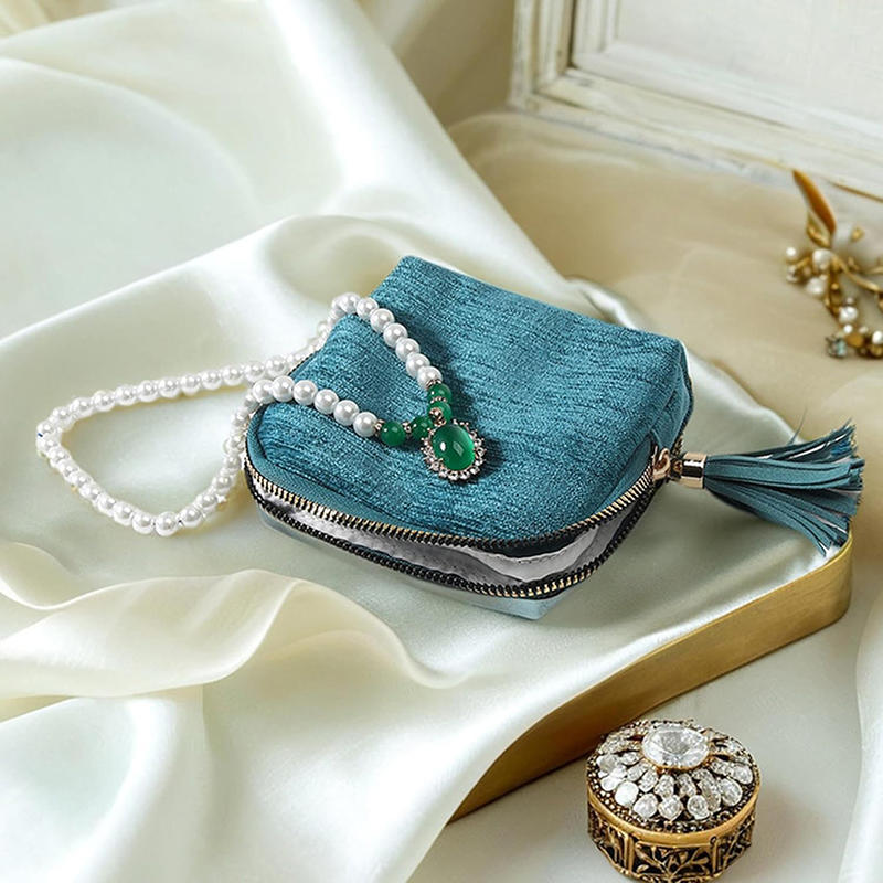 HOT Portable Multi-layer Tassel Jewelry Storage Bag Travel Jade Bracelet Large-capacity Zipper Packaging Organizer