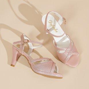 Sandali Estivi da Donna Open-toe Moda Nuovi Bocca di Pesce Fibbia Scarpe con Tacco Alto Casual Esterni Antiscivolo Zapatos