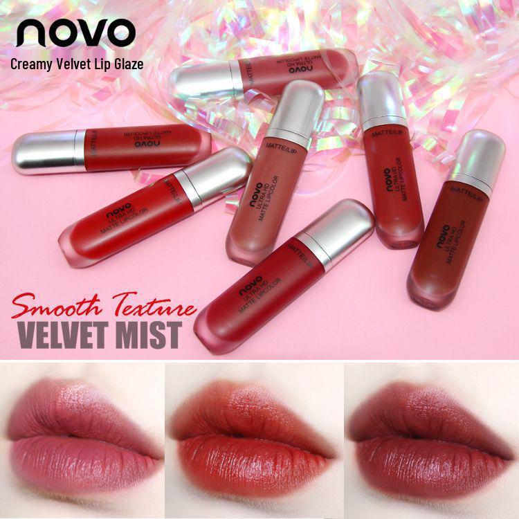 NOVO Velvet Matte Lip Glaze: Moisturizing, Creamy Finish Lip Tint for Students.