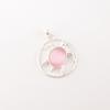 Pink Cat's Eye Gemstone 925 Stamped Silver Jewelry Handmade Pendant Gift For Her CP-2-43