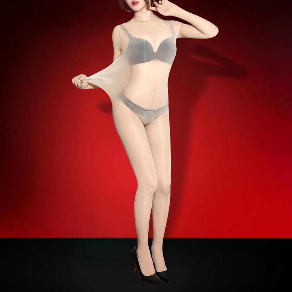 Damen Sexy Dessous Ganzkörper Bodysuit Hinten Offen Catsuit Öl Glänzend Bodystocking Große Größen 5D Uniform Versuchung Erotischer Leotard