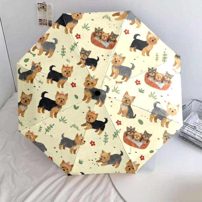 1 PC Automatic Folding Umbrella - Cute Dog Pattern, Portable & Foldable Design with 8 Ribs, Christmas Birthday Gifts