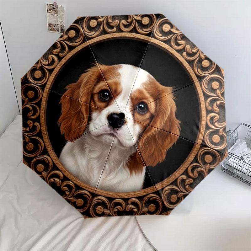 

Woodenpuppy Pattern Pattern New Style Umbrella, 1 Piece Automatic Folding Umbrella, Portable Travel Umbrella, Outdoor Umbrella, Birthday Gift