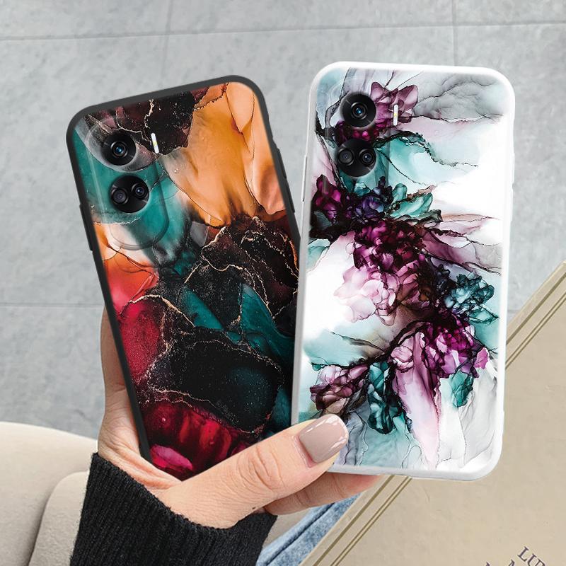 For Honor 90 Lite Cover Fashion Marble Painted Silicone Soft Case Shockproof Art Capa For Honor 90 400 Lite Bumper Shockproof