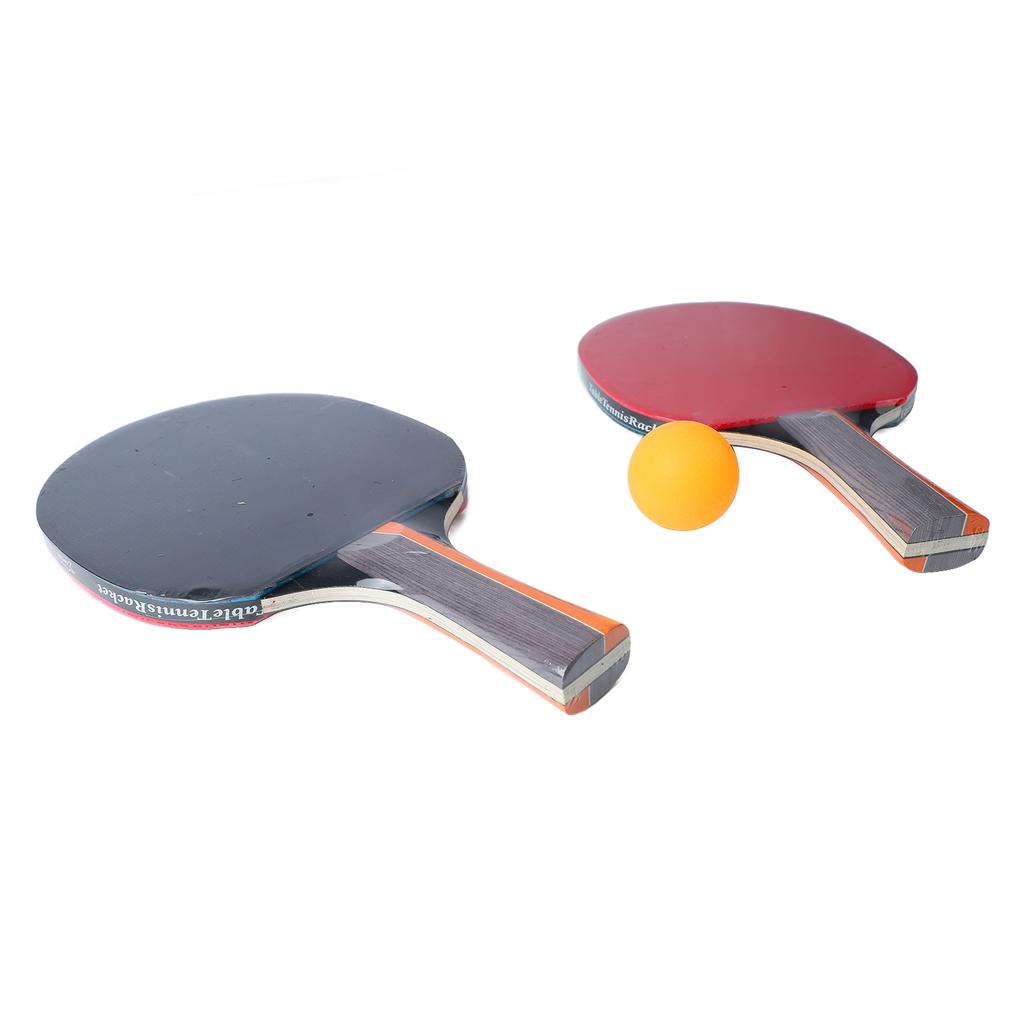Table Tennis Paddle Set Long Sweat Absorbing Handle Table Tennis Bats with 3 Balls for Beginners
