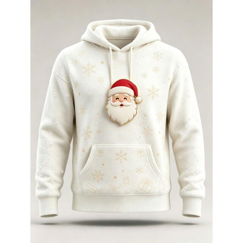 Christmas Hoodie 3D Print Loose Fit Long Sleeve Sweatshirt Men Women Youth Casual Winter Wear