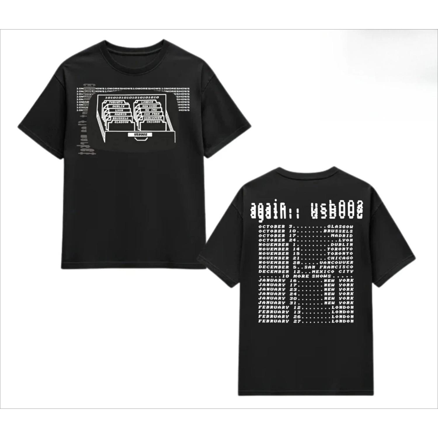 

Fred Again _USB 002_ 2026 New York Tour Peripheral T-shirt Daily Outdoor Retro Male and Female Fan Printed T-shirt XXXXXL чорний