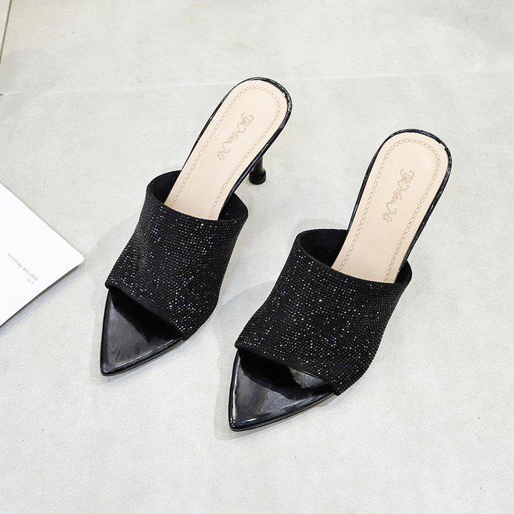 Slippers Women Wear High-heeled Rhinestone Fairy Wind Sandals Women's Shoes