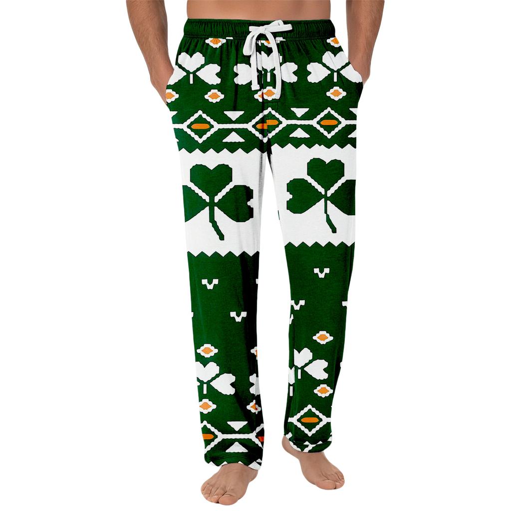 Gestreifte Pyjamahose Nachtwäsche Lässig Kordelzug Elastischer Bund Hose Bequem Gerade Yoga Lockere Hose