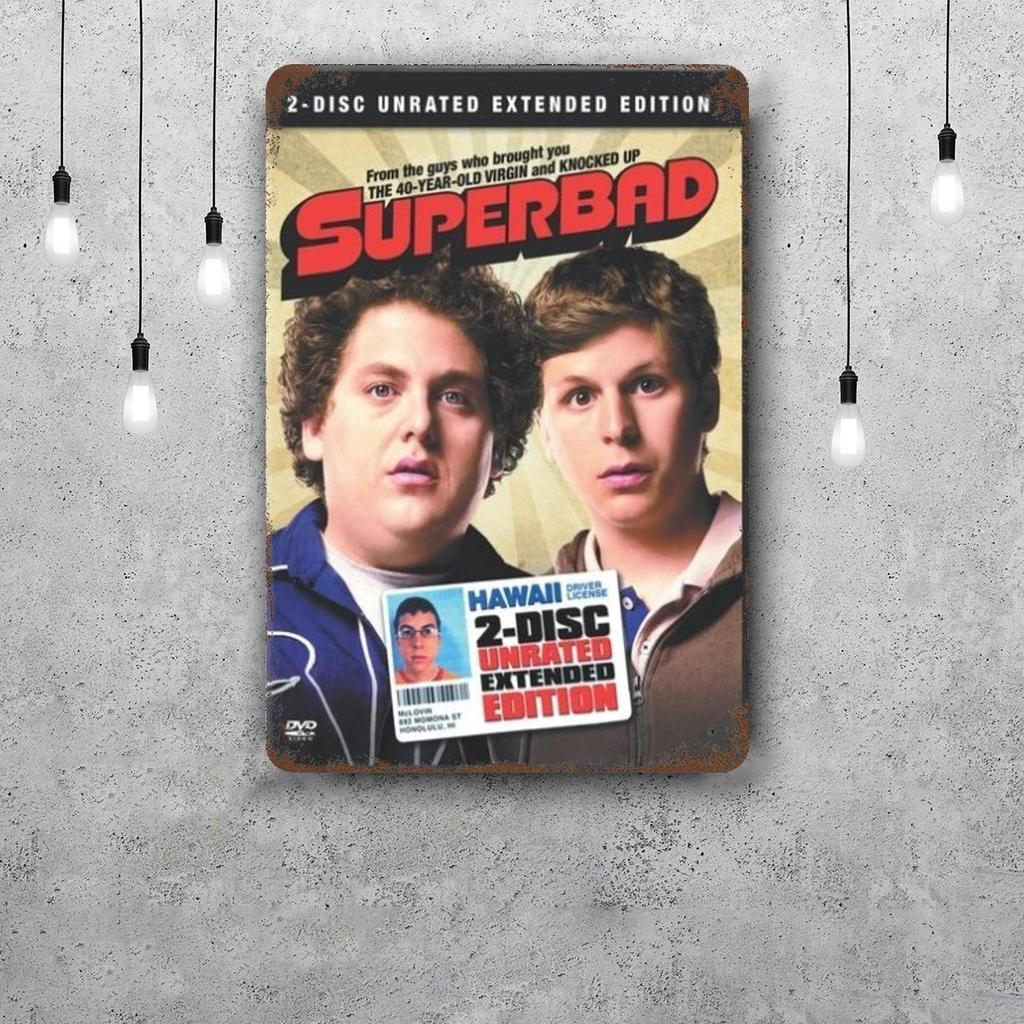 Super Bad Movie Classic Poster Rusty Metal Plaque Retro Decorative Plate Bar Man Cave Garage Club Metal Sign Wall Decoration