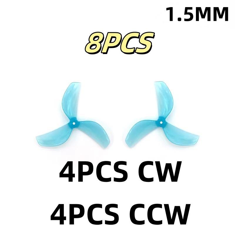 8Pcs Diy Accessories For Rc Fpv Racing Freestyle 1.8Inch Cinewhoop Toothpick Drones 45Mm 3-Blade Pc Propeller 1Mm 1.5Mm
