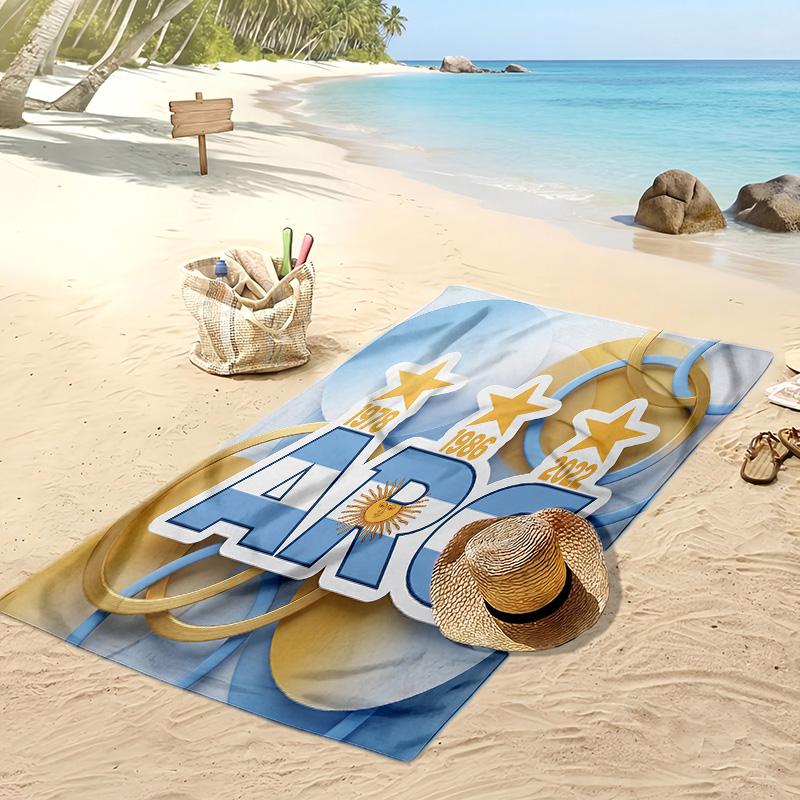 Argentinien Fußball Druck Strandtuch Schnelltrocknend Super Saugfähig Weich Badetuch zum Schwimmen Strand Reisen Fan Souvenir Geschenk
