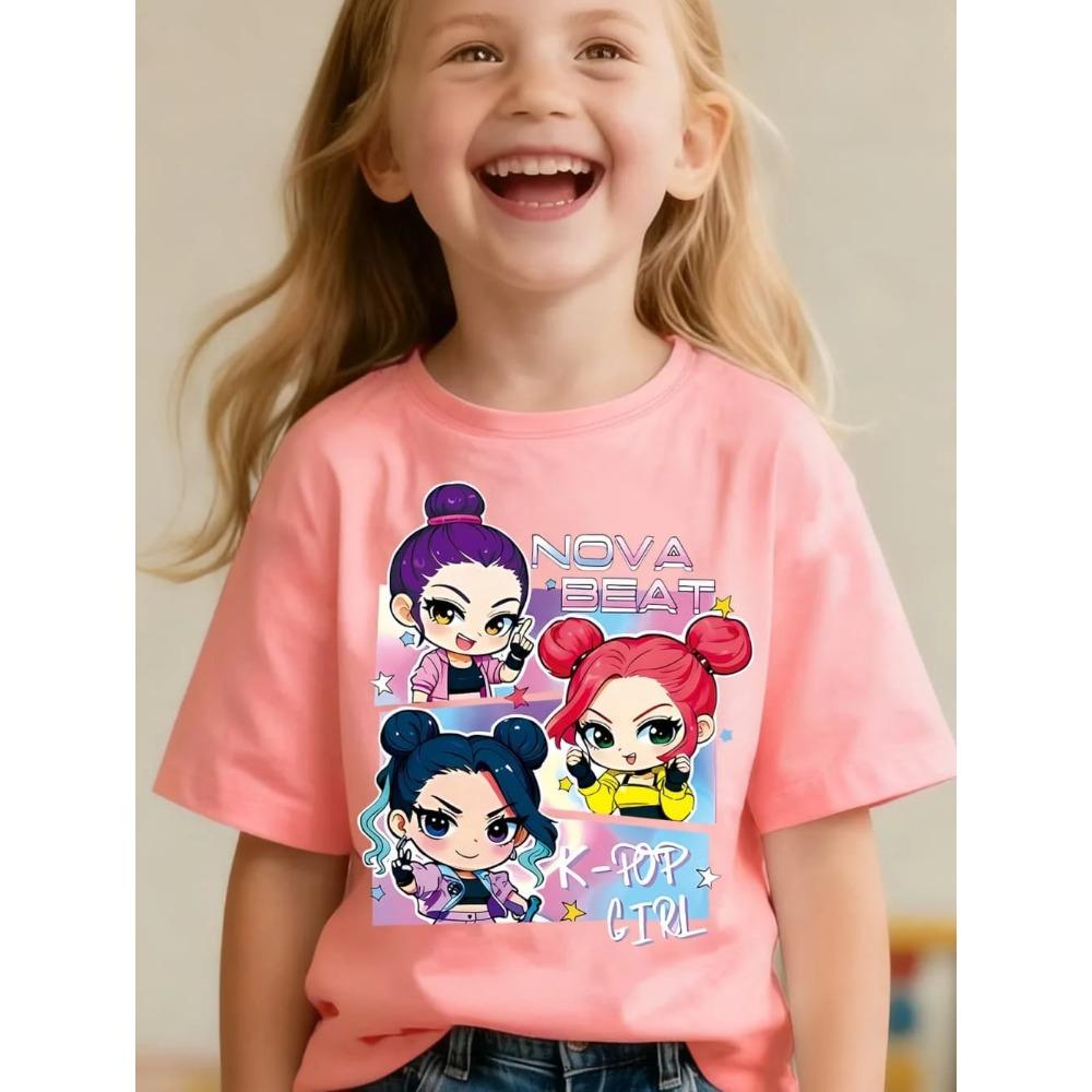 Cartoon Peripheral Children Funny T-Shirt Girls Summer Cute 3D Print Casual Comfortable Breathable Soft T-Shirt