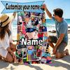 Custom Name Personalized Jujutsu Kaisen Print Beach Towel, for Trip Camping Beach Party Home Decor, Birthday Gift for Family & Friends