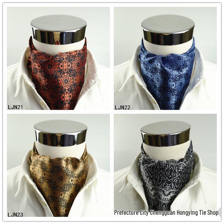 Herren Seide Gestreift Gepunktet Doppelseitiger Mode Schal