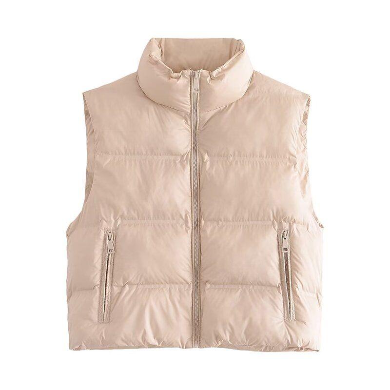 Fashion Style 2023 New Autumn and Winter Women's Sleeveless Slim Looking All-Matching Cotton-Padded Jacket Short Vest 3046214 505