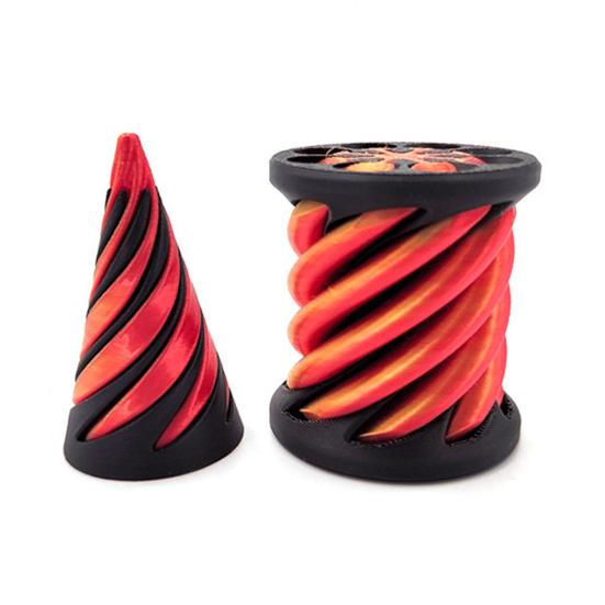 1/2Pcs Impossible Pyramid Passthrough Sculpture 3D Printed Spiral Cone Cylinder Toy Pass Through Pyramid Figurine Stress Relief Mini Pyramid Fidget
