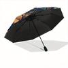 1pc Nature's Beauty Peacock Automatic Opening and Closing Umbrella - Small Umbrella Suitable for Various Occasions N066