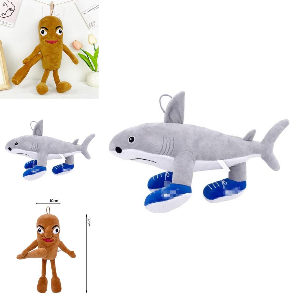 Soft Shark Stuffed Animal Plushie With Pp Cotton Filling Short Fur For Children