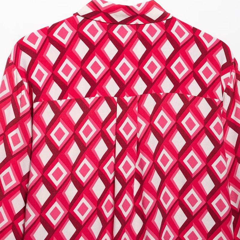 Kaslead New Arrival Women's Fashion Style Geometric Pattern Print Shirt Skirt 2298065 2298069