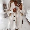 Woman Artificial Wool Elegant Blend Coat Slim Female Long Coat Outerwear Jacket