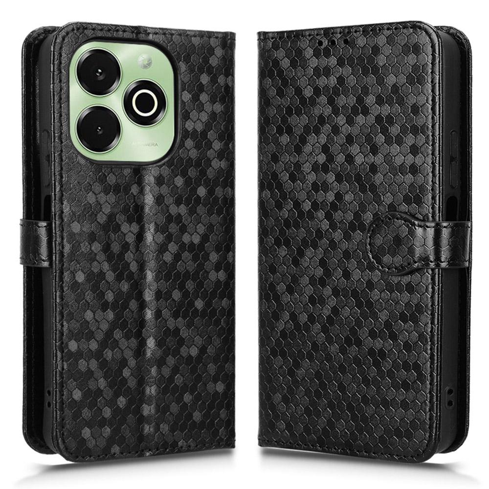 For Umidigi G9x 4G/G100x 4G Wallet Case Dot Pattern Imprint PU Leather Phone Cover with Wrist Strap