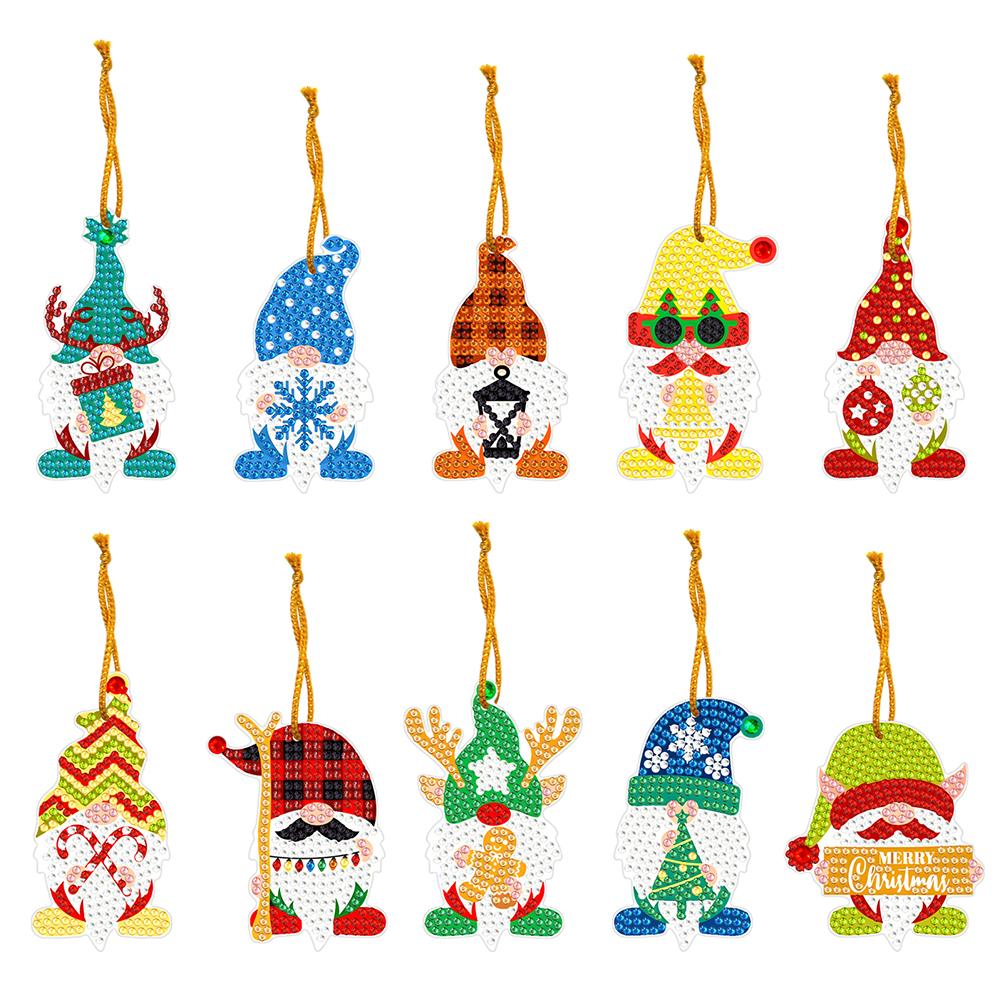 5/10pcs Diamond Painting Christmas Santa Claus Pendant Decoration Atmosphere Decor for Children Christmas Gift Natal Navided