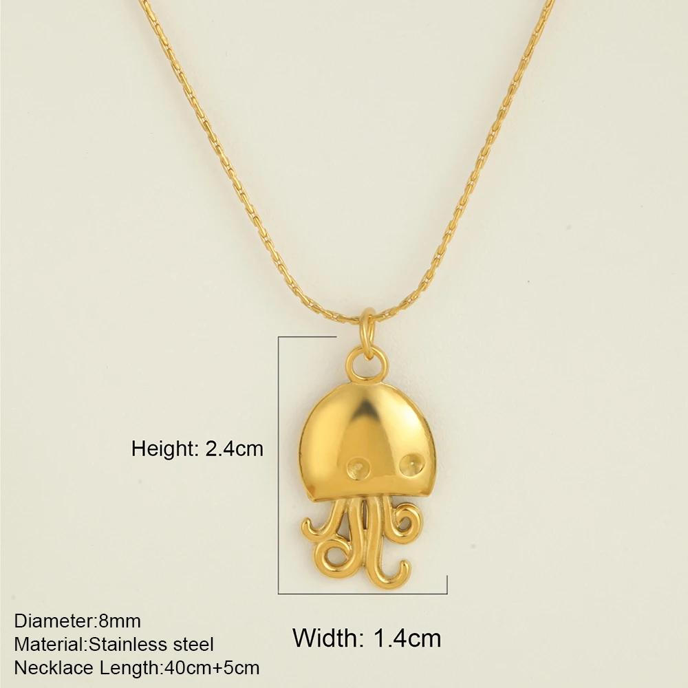 Ocean Series Guld Choker Rostfritt Stål Hänge Halsband för Kvinnor Snäcka Sjöstjärna Hängen Kvinnors Chunky Smycken Tillbehör