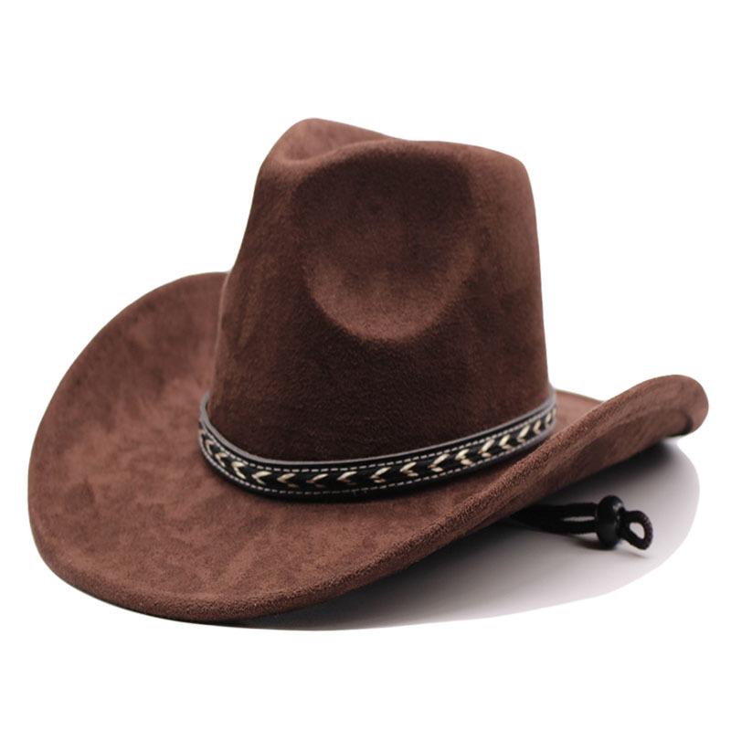 Wildleder Western Cowboy Hut neue charakteristische Textur Britischer Retro Europäischer und Amerikanischer Outdoor Radfahren Sonnenschutz Jazz Zylinder