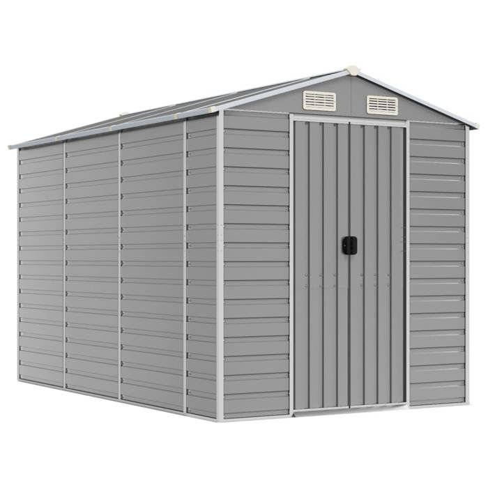 VidaXL Garden Shed, Tool Shed with Handles, Tool Shed with Sloping Roof, Patio Storage Shed, Grey 3188244