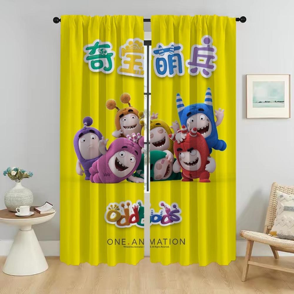 Kitchen Curtains 2 Pieces Oddbodes Modern Living Room Curtains for Camera Partition Window Curtain Halloween Decoration Shades
